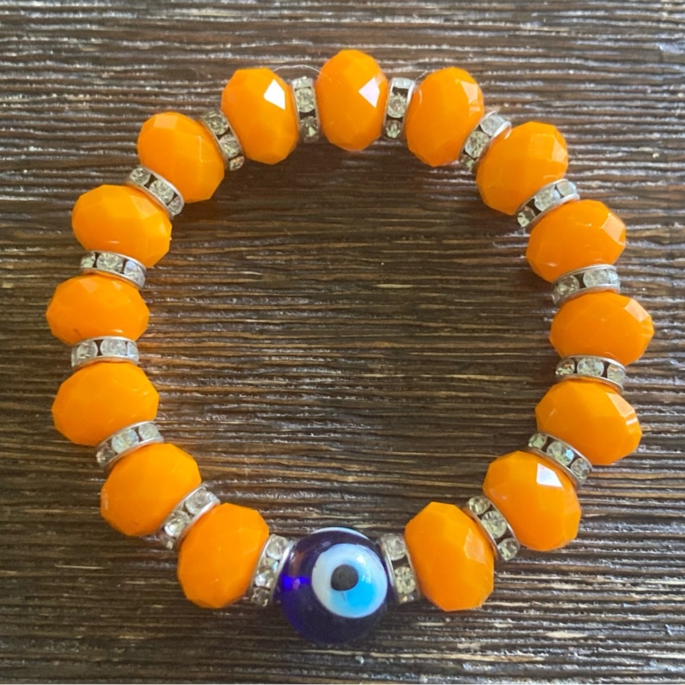 ❤️ (3/$15) Orange Evil Eye 🧿 Bracelet